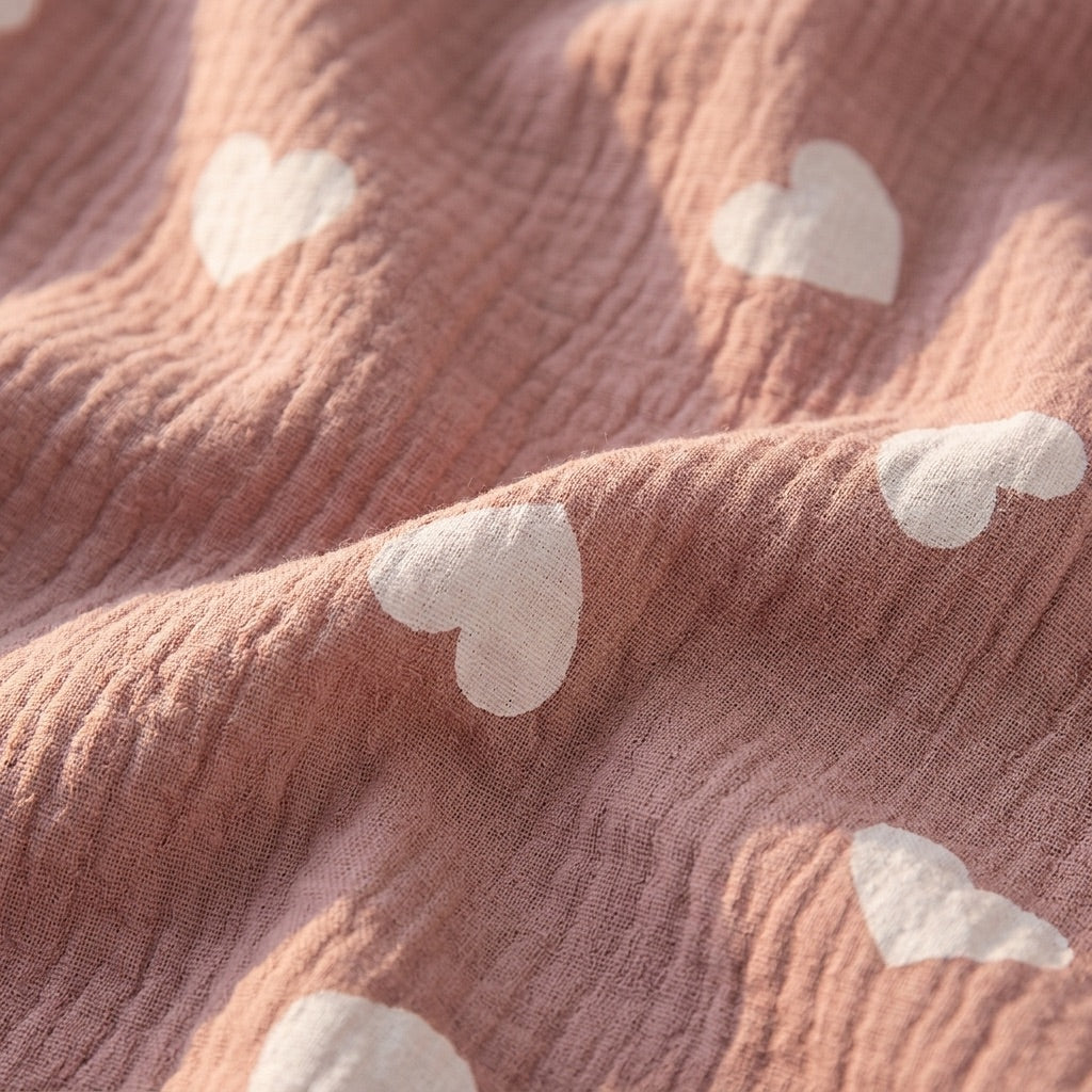 Pijama de Musselina com Corações