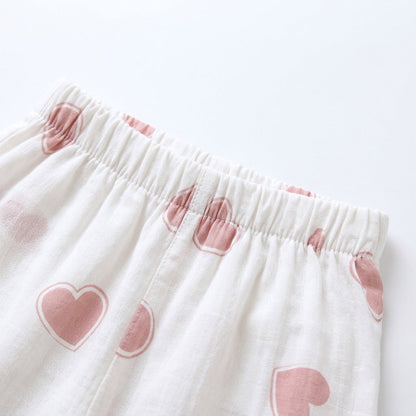 Pijama de Musselina com Corações