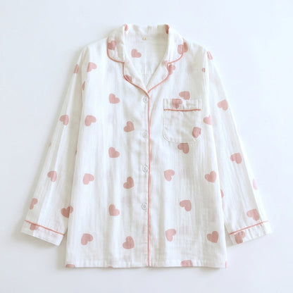 Pijama de Musselina com Corações