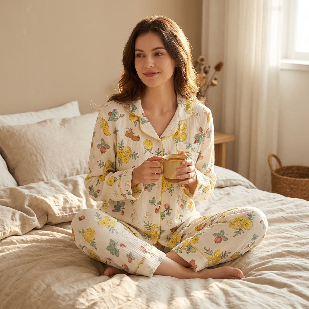 Pijama de Musselina Floral