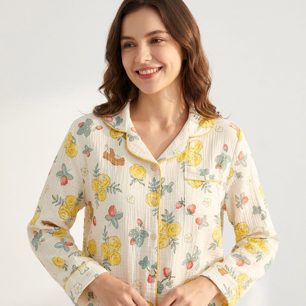 Pijama de Musselina Floral
